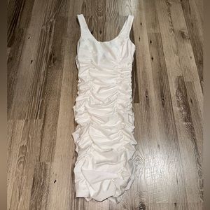 White Bodycon Ruffled Tiger Mist Dress - Size XS